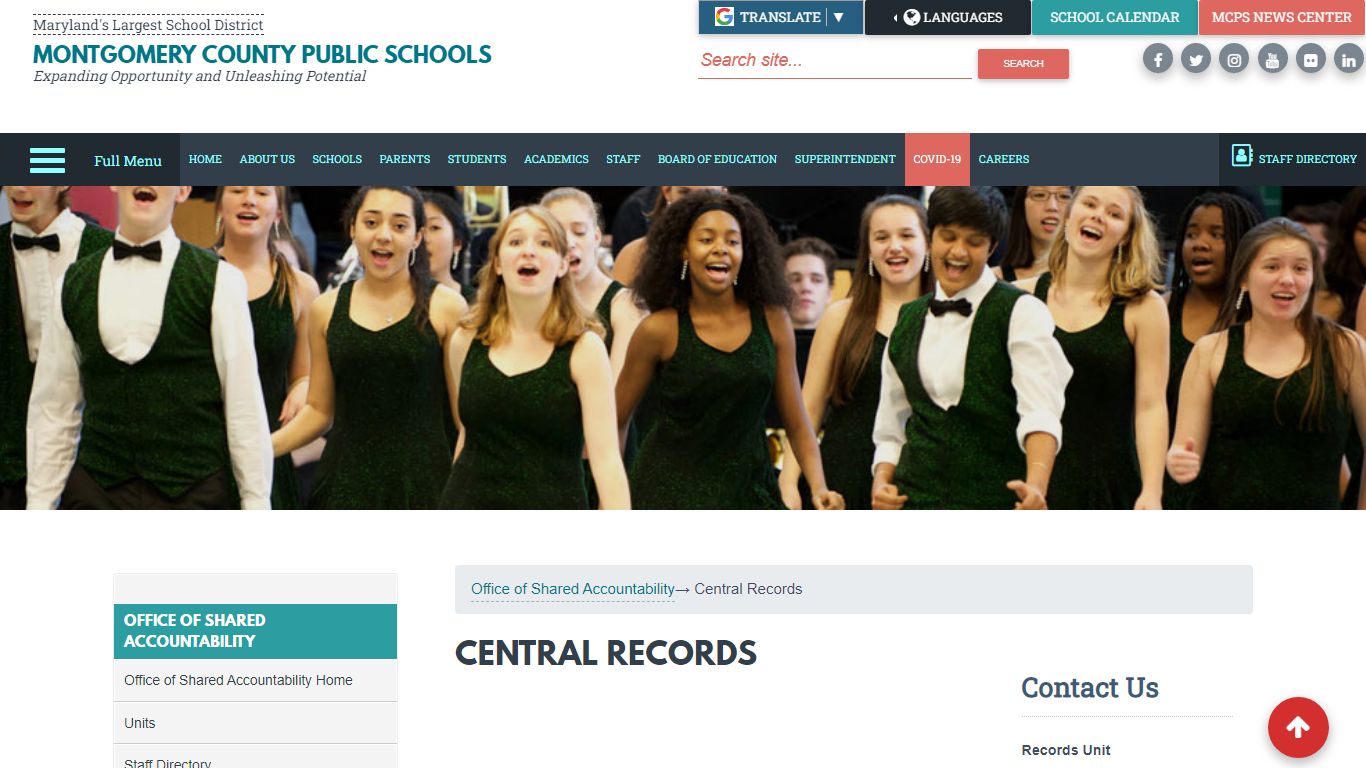 Central Records - Montgomery County Public Schools